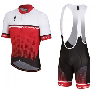 2018 Fahrradbekleidung Specialized Wei Rot Shwarz Trikot Kurzarm und Tragerhose(1)