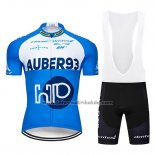 2019 Fahrradbekleidung Aqber93 Blau Wei Trikot Kurzarm und Tragerhose
