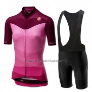 2019 Fahrradbekleidung Frau Castelli Tabula Rosa Trikot Kurzarm und Tragerhose