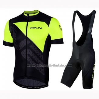 2019 Fahrradbekleidung Nalini Volata 2.0 Shwarz Gelb Trikot Kurzarm und Tragerhose