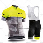 2019 Fahrradbekleidung Northwave Grau Gelb Trikot Kurzarm und Tragerhose