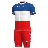 2020 Fahrradbekleidung Groupama-FDJ Champion Frankreich Trikot Kurzarm und Tragerhose