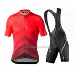 2020 Fahrradbekleidung Mavic Rot Shwarz Trikot Kurzarm und Tragerhose