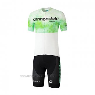 2021 Fahrradbekleidung Cannondale Wei Grun Trikot Kurzarm und Tragerhose