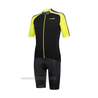 2021 Fahrradbekleidung RH+ Grau Gelb Trikot Kurzarm und Tragerhose