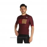 2021 Fahrradbekleidung Sportful Dunkel Rot Trikot Kurzarm und Tragerhose