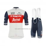 2021 Fahrradbekleidung Trek Segafredo Wei Tief Blau Trikot Kurzarm und Tragerhose