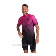 2022 Fahrradbekleidung Gore Volett Shwarz Trikot Kurzarm und Tragerhose