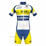 2022 Fahrradbekleidung Sport Vlaanderen-Baloise Blau Gelb Trikot Kurzarm und Tragerhose