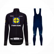 2024 Fahrradbekleidung Lidl Trek Shwarz Blau Trikot Langarm Und Tragerhose