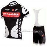 2010 Fahrradbekleidung Castelli Cervelo Wei und Shwarz Trikot Kurzarm und Tragerhose