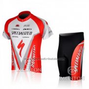 2010 Fahrradbekleidung Specialized Rot und Wei Trikot Kurzarm und Tragerhose