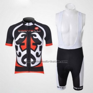 2011 Fahrradbekleidung Castelli Rot und Shwarz Trikot Kurzarm und Tragerhose