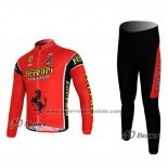 2011 Fahrradbekleidung Ferrari Shwarz und Grun Trikot Langarm und Tragerhose