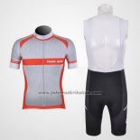 2011 Fahrradbekleidung Pearl Izumi Rot und Grau Trikot Kurzarm und Tragerhose