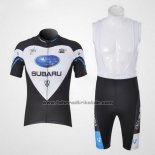 2011 Fahrradbekleidung Subaru Shwarz und Wei Trikot Kurzarm und Tragerhose