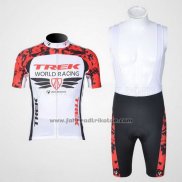 2011 Fahrradbekleidung Trek Rot und Wei Trikot Kurzarm und Tragerhose