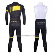 2012 Fahrradbekleidung Livestrong Shwarz und Gelb Trikot Langarm und Tragerhose