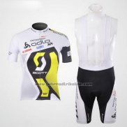 2012 Fahrradbekleidung Scott Wei und Gelb Trikot Kurzarm und Tragerhose