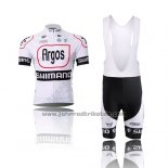 2013 Fahrradbekleidung Argos Shwarz und Wei Trikot Kurzarm und Tragerhose