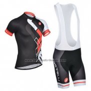 2014 Fahrradbekleidung Castelli Shwarz Trikot Kurzarm und Tragerhose