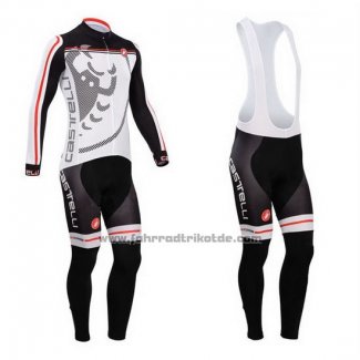 2014 Fahrradbekleidung Castelli Shwarz Wei Trikot Langarm und Tragerhose