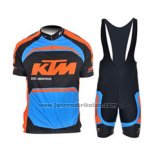 2015 Fahrradbekleidung Ktm Blau und Orange Trikot Kurzarm und Tragerhose