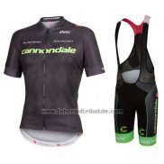 2016 Fahrradbekleidung Cannondale Shwarz Trikot Kurzarm und Tragerhose