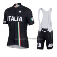 2016 Fahrradbekleidung Italien Shwarz Trikot Kurzarm und Tragerhose