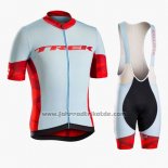 2016 Fahrradbekleidung Trek Bontrager Blau und Rot Trikot Kurzarm und Tragerhose