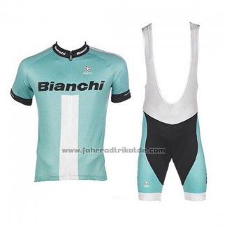 2017 Fahrradbekleidung Bianchi Grun Trikot Kurzarm und Tragerhose