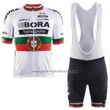 2017 Fahrradbekleidung Bora Champion Portogallo Trikot Kurzarm und Tragerhose