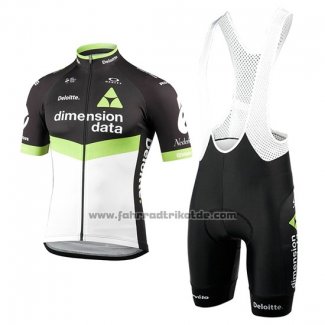 2017 Fahrradbekleidung Dimension Data Grun und Shwarz Trikot Kurzarm und Tragerhose