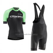 2017 Fahrradbekleidung Frau Orbea Shwarz und Grun Trikot Kurzarm und Tragerhose