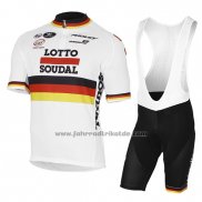 2017 Fahrradbekleidung Lotto Soudal Champion Deutschland Trikot Kurzarm und Tragerhose