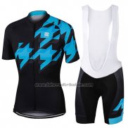 2017 Fahrradbekleidung Sportful Shwarz und Blau Trikot Kurzarm und Tragerhose