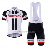 2017 Fahrradbekleidung Sunweb Wei Trikot Kurzarm und Tragerhose