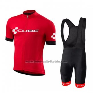 2018 Fahrradbekleidung Cube Rot Trikot Kurzarm und Tragerhose