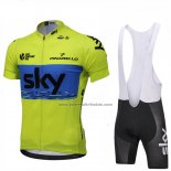 2018 Fahrradbekleidung Sky Grun und Blau Trikot Kurzarm und Tragerhose