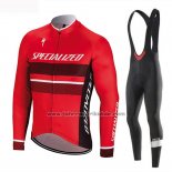 2018 Fahrradbekleidung Specialized Rot Trikot Langarm und Tragerhose