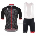 2018 Fahrradbekleidung Tour de Suisse Helvetia Shwarz Rot Trikot Kurzarm und Tragerhose