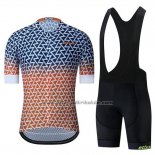 2019 Fahrradbekleidung Etixxl Blau Orange Trikot Kurzarm und Tragerhose