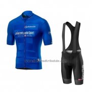 2019 Fahrradbekleidung Giro d'Italia Blau Trikot Kurzarm und Tragerhose