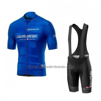 2019 Fahrradbekleidung Giro d'Italia Blau Trikot Kurzarm und Tragerhose