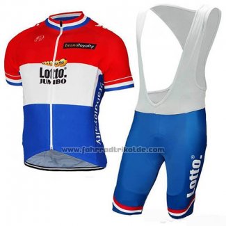 2019 Fahrradbekleidung Lotto-NL-Jumbo Luxemburg Trikot Kurzarm und Tragerhose