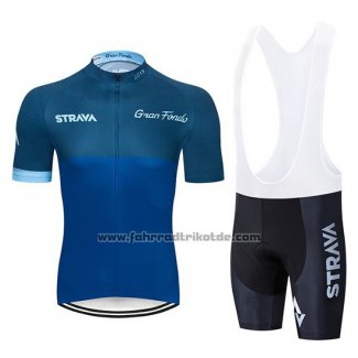 2019 Fahrradbekleidung STRAVA Dunkel Blau Trikot Kurzarm und Tragerhose