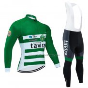 2020 Fahrradbekleidung Tavira Wei Grun Trikot Langarm und Tragerhose