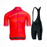 2021 Fahrradbekleidung Castelli Hell Rosa Rot Trikot Kurzarm und Tragerhose