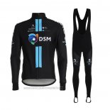 2021 Fahrradbekleidung DSM Shwarz Blau Trikot Langarm und Tragerhose