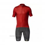 2021 Fahrradbekleidung Mavic Rot Trikot Kurzarm und Tragerhose